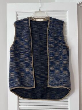 Vintage Missoni & Jean Machine Blue and Tan Open Knit Vest